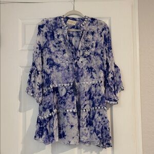 Miss June - Boho Tie-Dye Embroidered Tunic